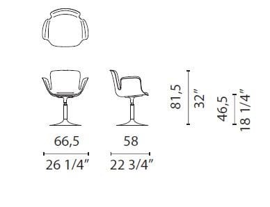 Вращающееся кресло с подлокотниками CAPPELLINI Juli ARCH-00145643 - Вид №4