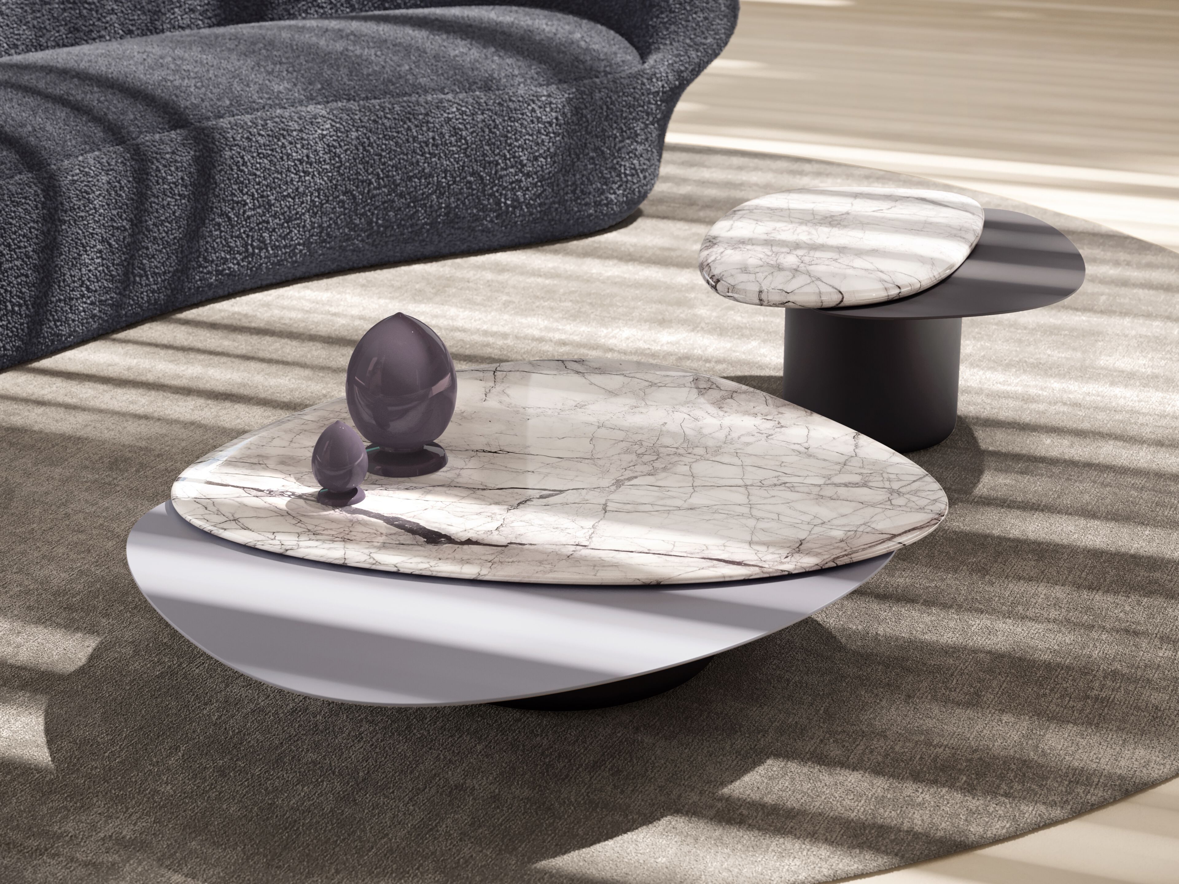 Журнальный столик из дерева и мрамора для гостиной Natuzzi Italia Splash ARCH-00048727 - Вид №7