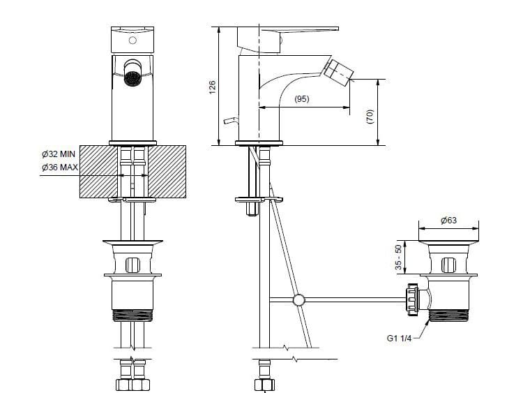 Смеситель для биде из хромированной латуни Bugnatese Century ARCH-00053495 - Вид №2
