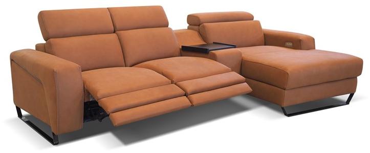 Rossini Sofas Секционный раскладывающийся кожаный диван с шезлонгом sun-id-1399131 - Вид №8