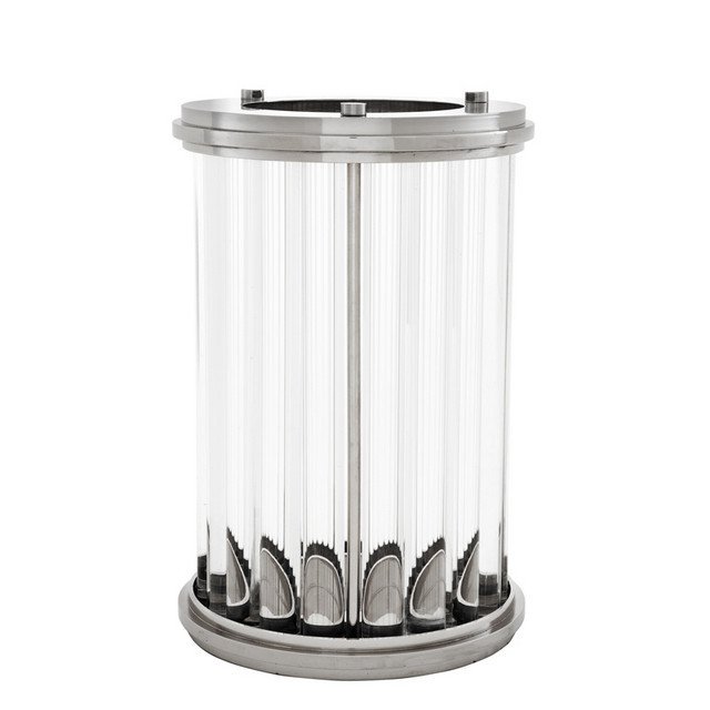 Подсвечник стеклянный с серебристым ободком Ruhlmann L от Eichholtz EICHHOLTZ EICHHOLTZ 060267 Прозрачный;серебро  - Вид №1