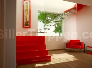 Siller Treppen Самонесущая открытая лестница из нержавеющей стали и стекла