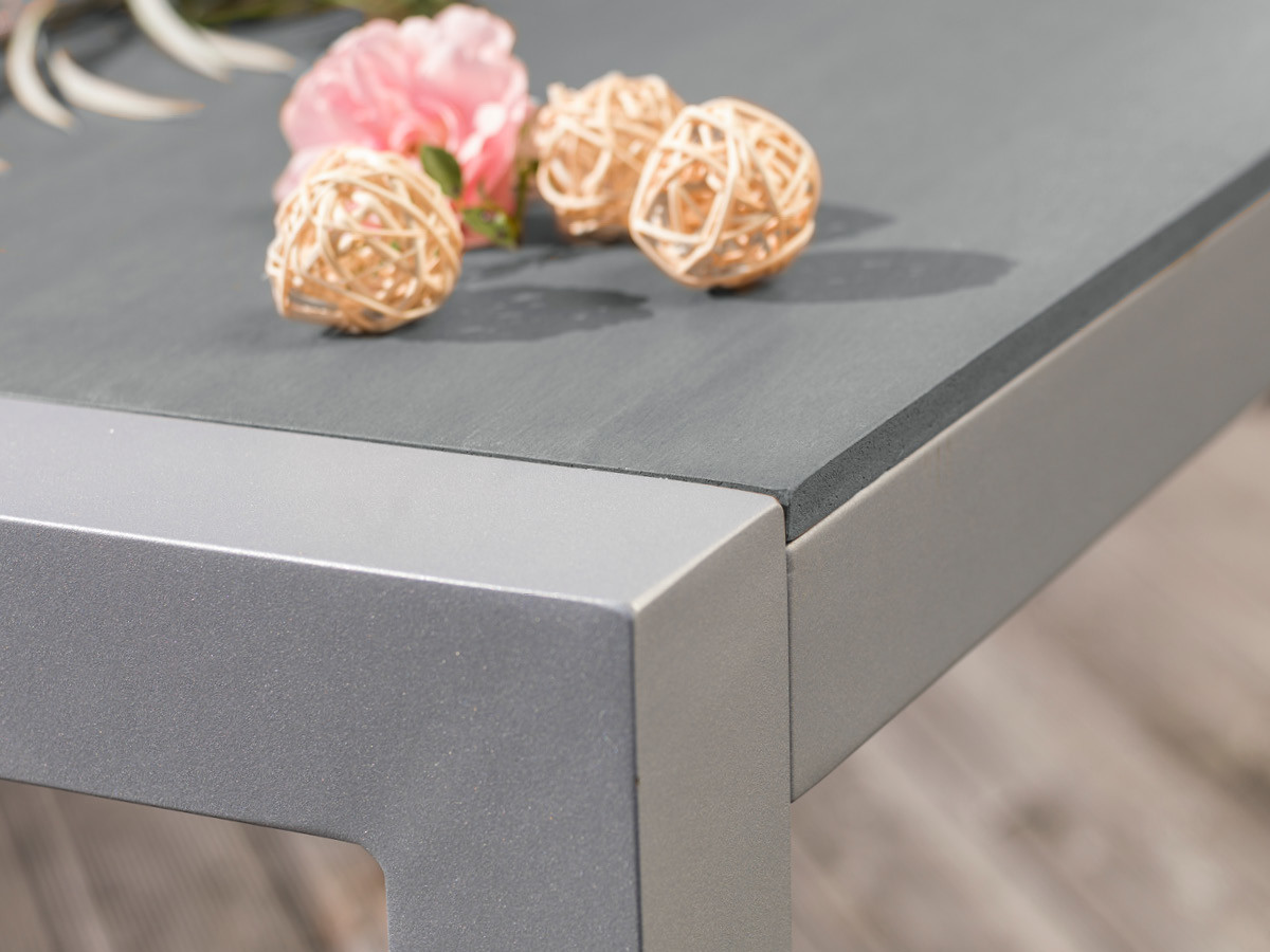 60.00.0354 Стол Кеннеди нержавеющая сталь / серый камень столешница 90 x 90 Mbm  - Вид №3