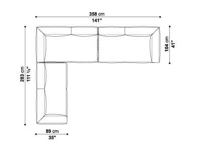 Угловой диван из ткани B&B Italia Michel ARCH-00050009 - Вид №7