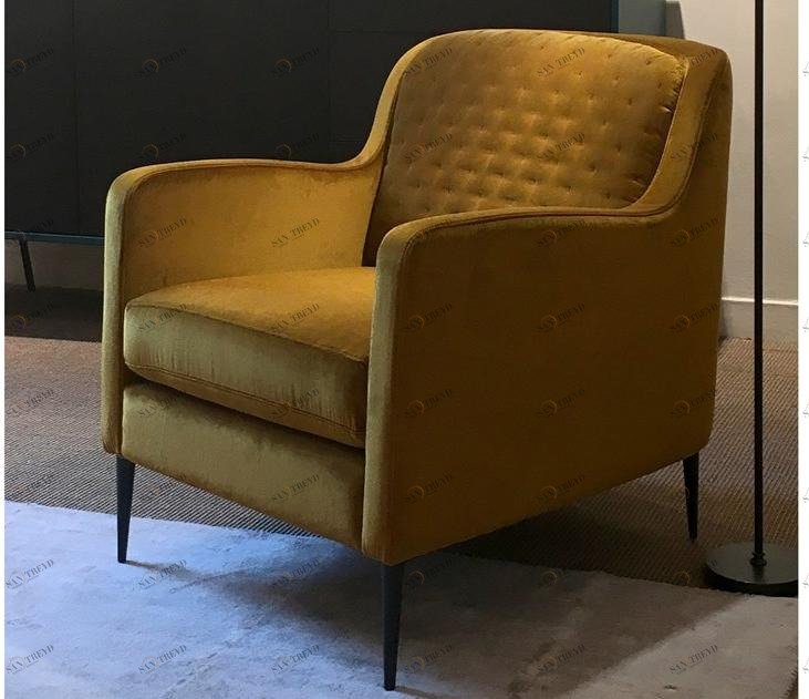 Duvivier Canapés Кресло со съемным чехлом из бархата с подлокотниками Sophie Sophxf11