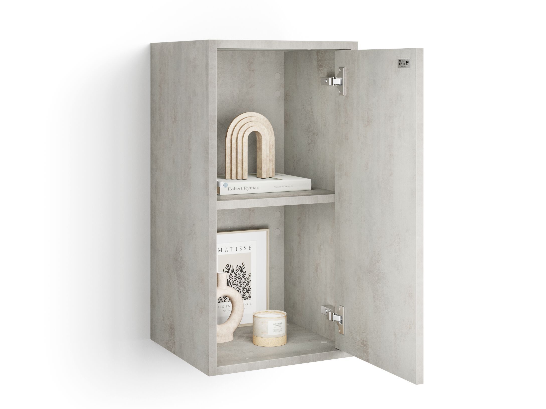 Вертикальный навесной шкаф из меламиновой ткани с дверным полотном Mobili Fiver IACOPO ARCH-00053907