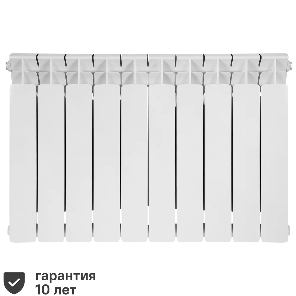 Радиатор секционный Rifar Base RB50010НПЛ 500/100 10 секций нижнее левое подключение биметалл белый 82116792 STLM-2109964 В500