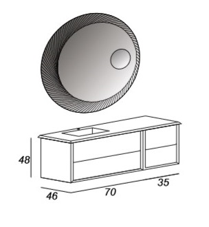 Мебель для ванной CEZARES BELLAGIO 105 Light Pink Stone - Вид №1