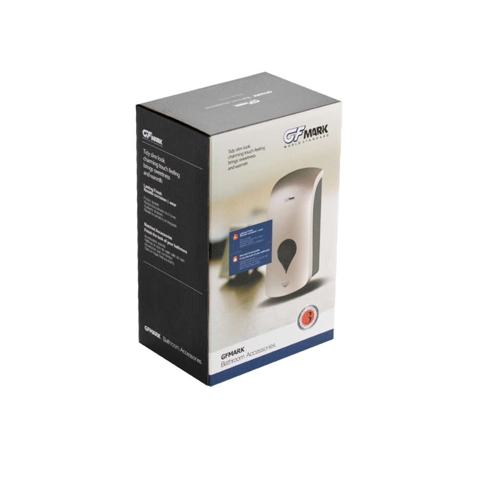 GFmark - Дозатор жидкого МЫЛА, универсальный, пластиковый, СЕРЫЙ, с глазком - капля, 400 мл, код: 638  - Вид №6