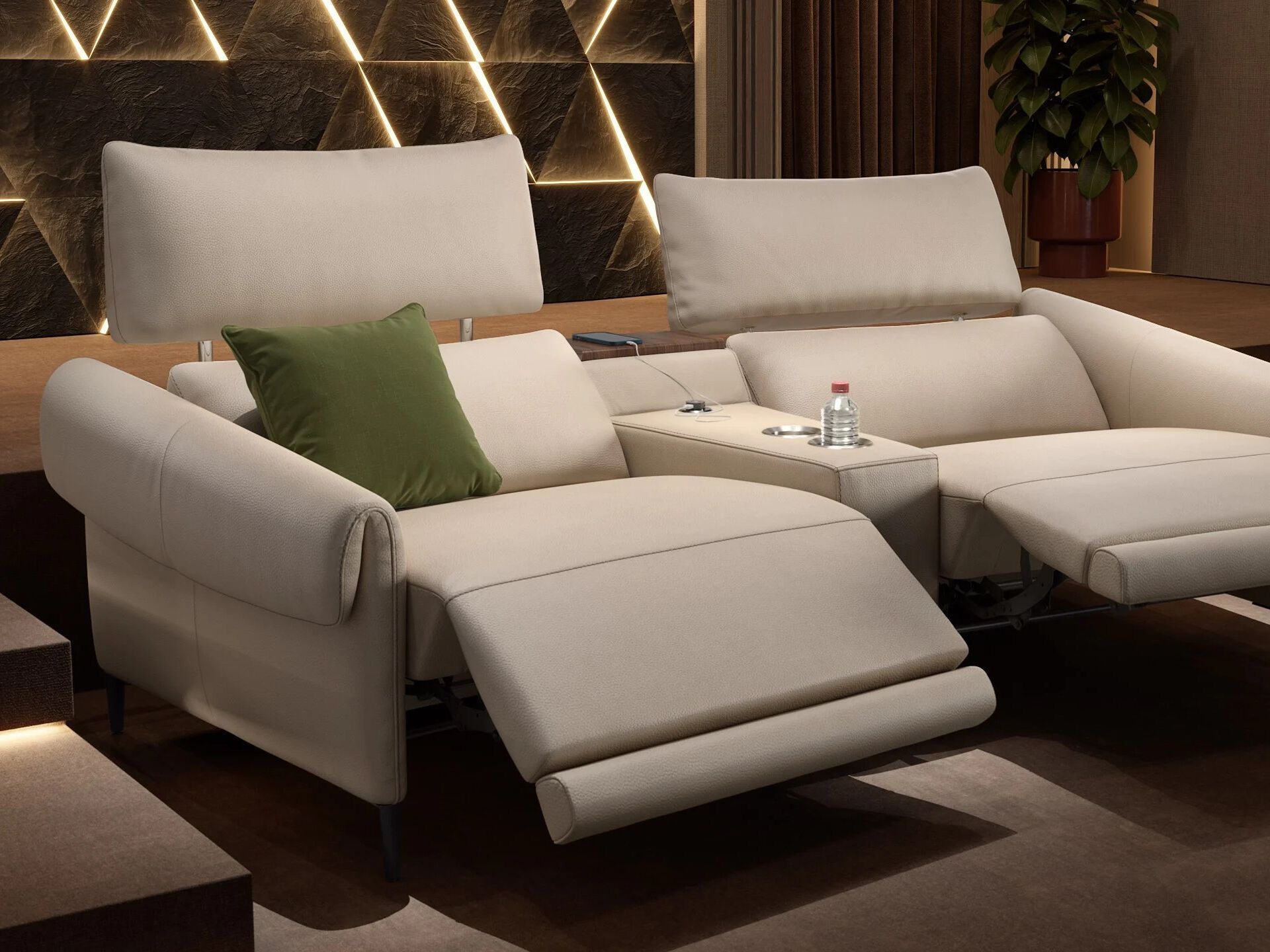 2-местный кожаный диван Sofanella Bienno Kino ARCH-00146125 - Вид №2