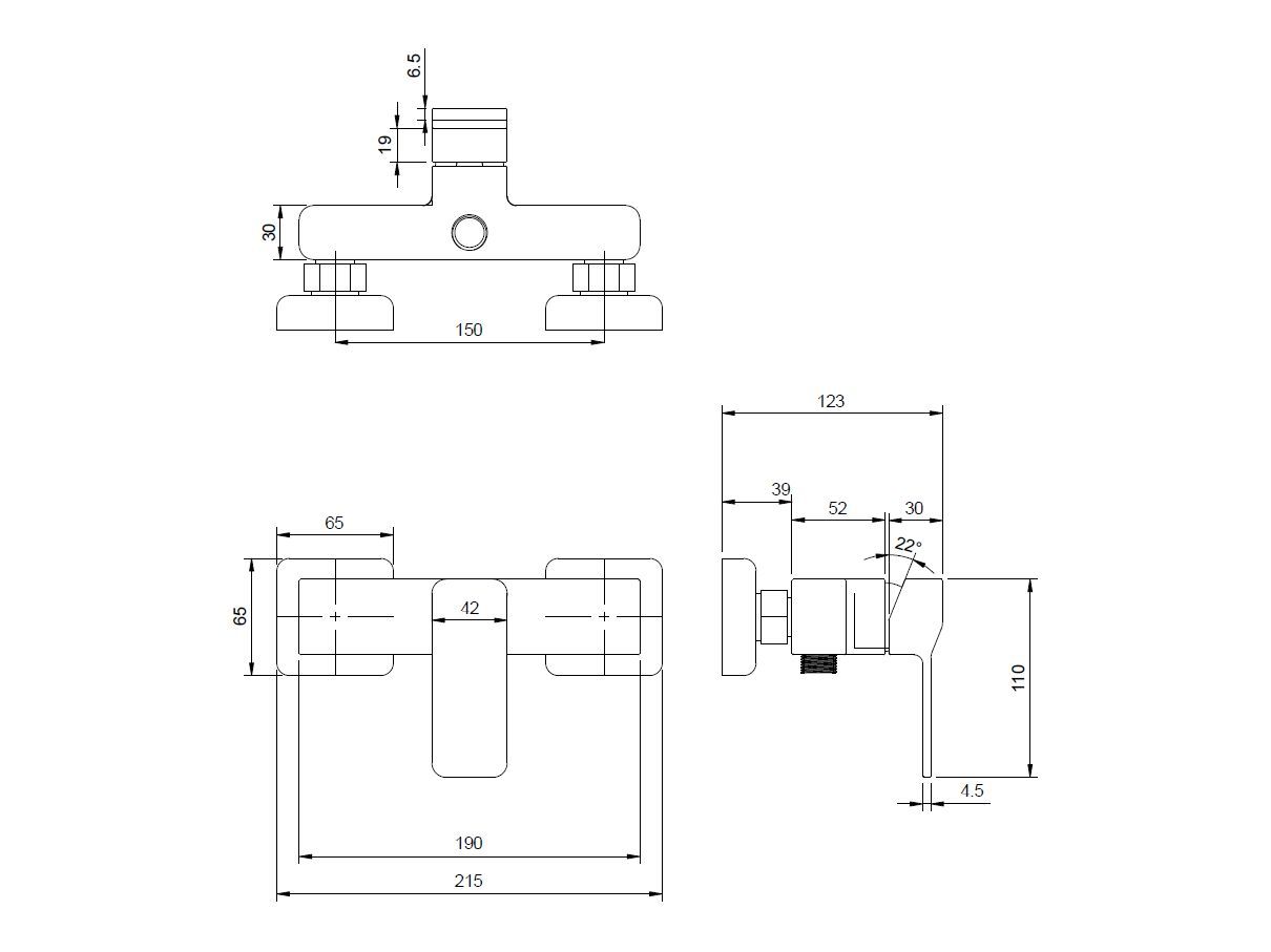 Смеситель для душа на открытом воздухе OMNIRES Slide ARCH-00006255 - Вид №1