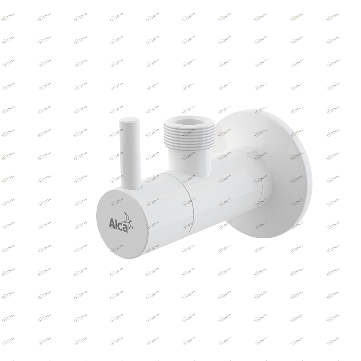 Угловой вентиль с фильтром 1/2"×1/2", круглый, белый ALCAPLAST ARV003B