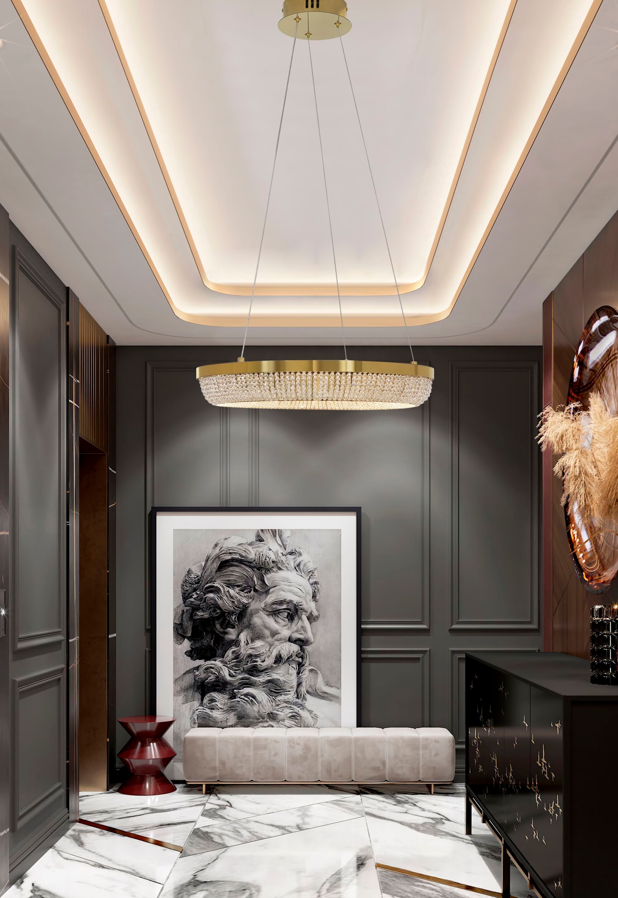 Подвесной светильник из нержавеющей стали с кристаллами K-Lighting IMPERIUM ARCH-00080017 - Вид №2