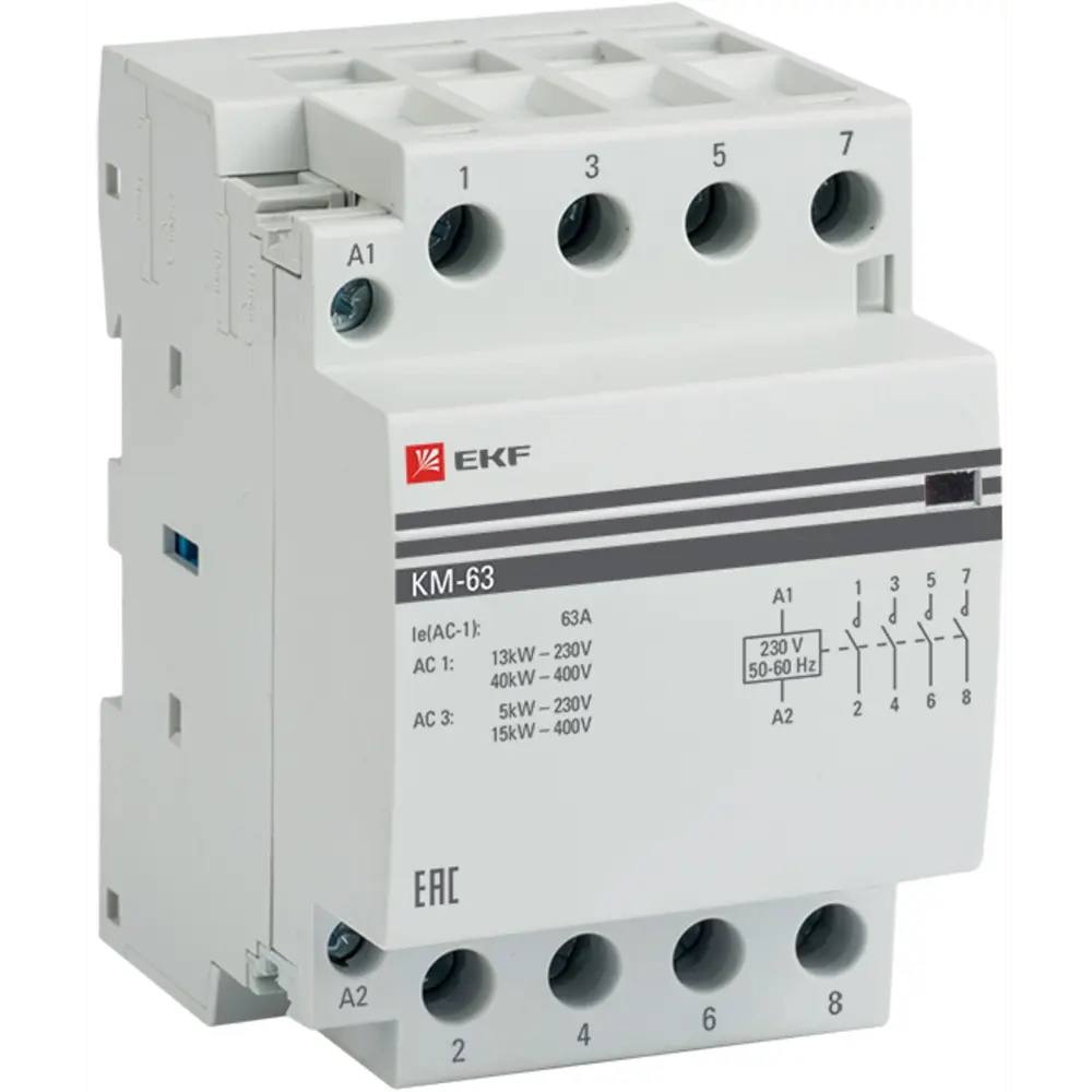 Контактор EKF КМ 4NО 63 А 230-400 В STLM-2123119