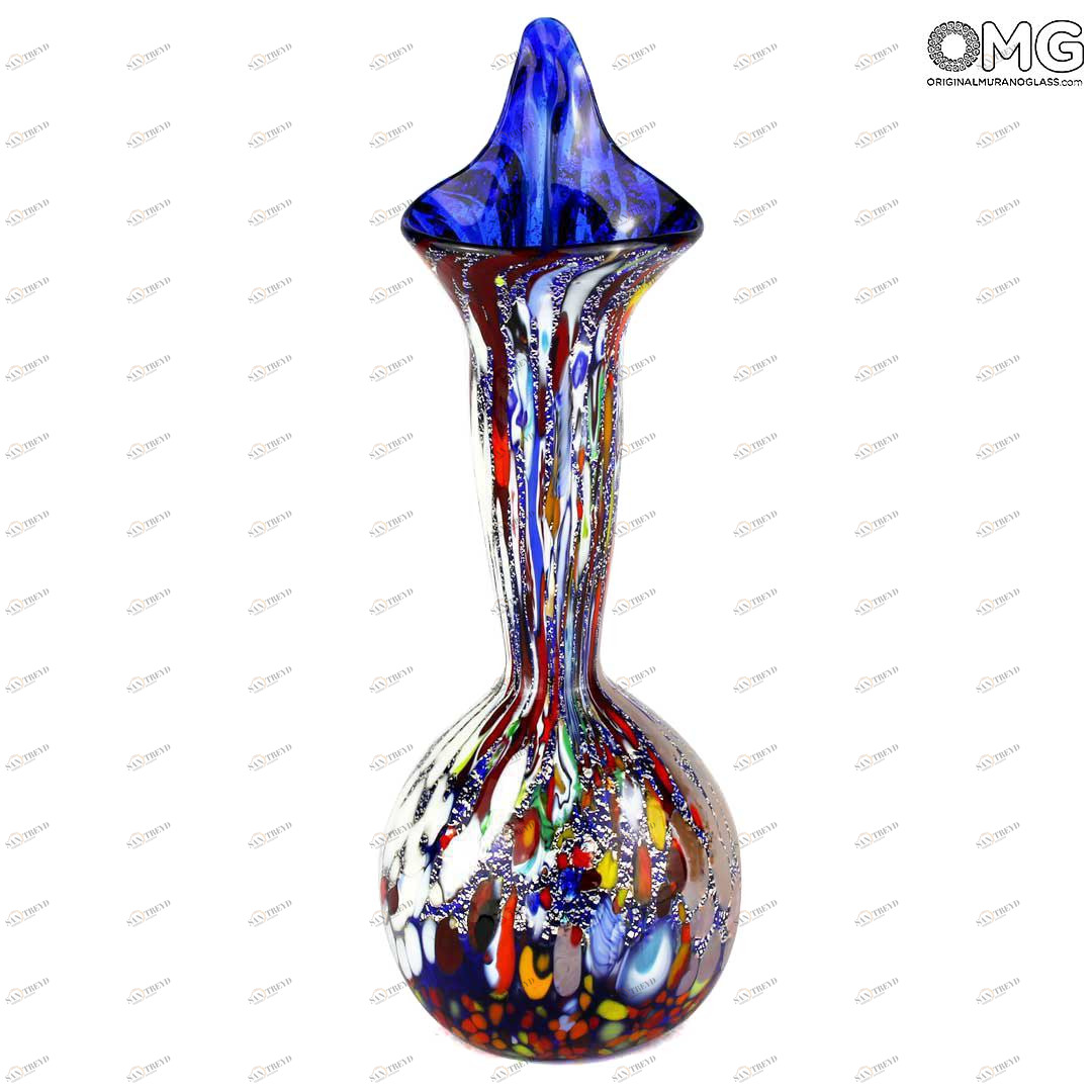 3261 ORIGINALMURANOGLASS Ваза "Кандинский" - синяя - Original Murano Glass OMG 10 см 