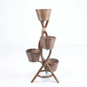 Цветочница круглая с 4 подставками 101х50 см темный коньяк Calamus Rotan VINOTTI  00-3885417 Коричневый