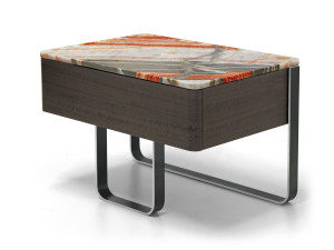 Тумбочка с деревянным ящиком и мраморным верхом