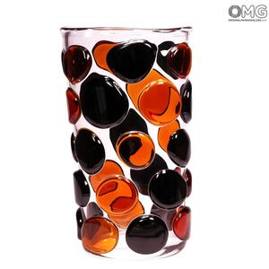 4557 ORIGINALMURANOGLASS Ваза в горошек - муранское стекло OMG 16 см