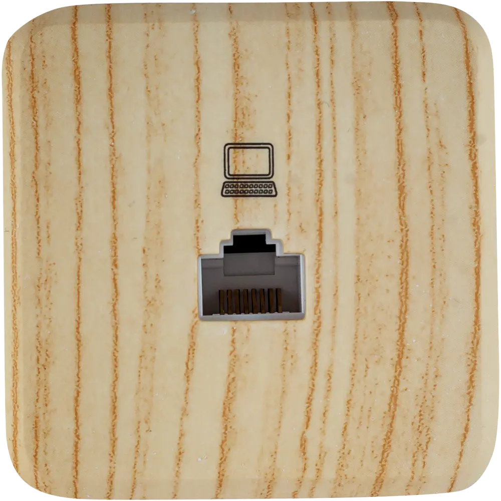 Розетка компьютерная накладная Lexman First RJ45, цвет дуб белёный STLM-2059220