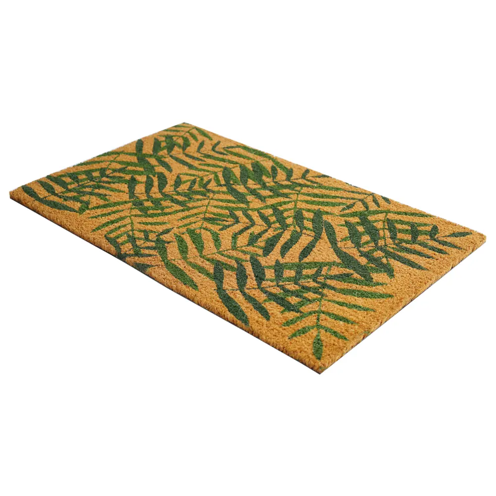 Коврик декоративный кокос Velcoc Kera Leaves 40x75 см цвет бежевый/зеленый STLM-2065214 - Вид №2
