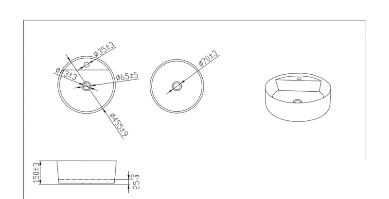 C22284W-1-ENG Накладная раковина на столешницу  овальная Bravat  - Вид №2