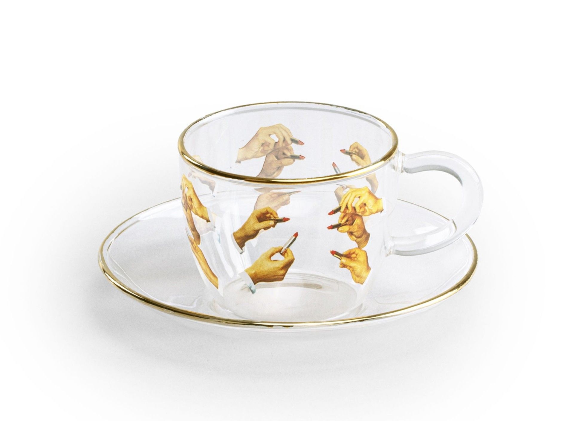 Кофейная чашка из боросиликатного стекла с блюдцем Seletti Seletti wears Toiletpaper ARCH-00088983