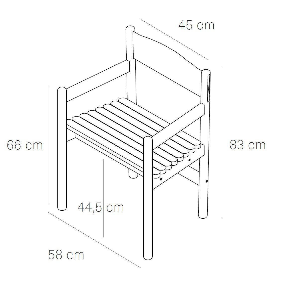Садовый стул iroko с подлокотниками calma Brava ARCH-00089472 - Вид №2