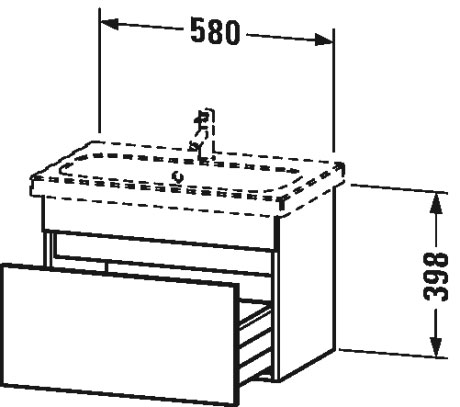 DS637905252 Тумбочка подвесная компакт DuraStyle #DS6379 580 x 368 мм Европейский дуб, декор Duravit - Вид №2