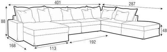 Sits 5-местный угловой диван из ткани с шезлонгом Oscar sun-id-1396025 - Вид №4