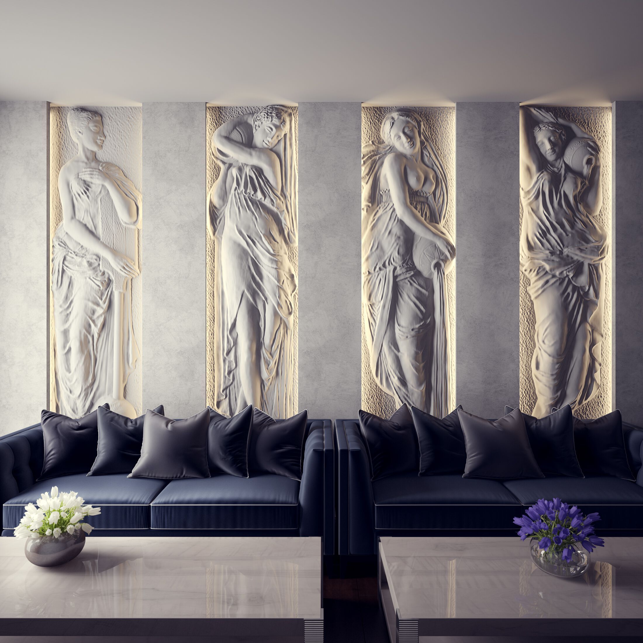 Трехмерная декоративная гипсовая панель WallDeco FOUNTAIN OF INNOCENTS ARCH-00107033 - Вид №1