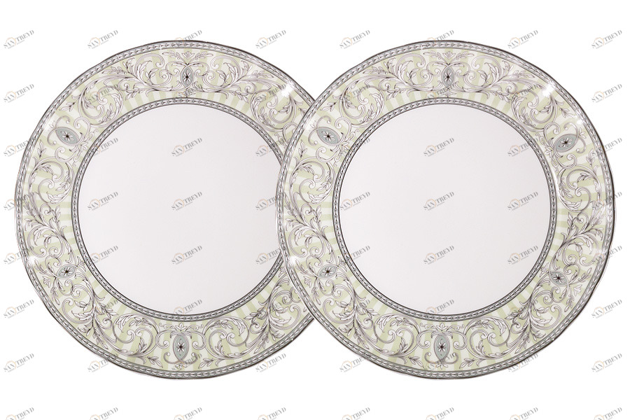 Тарелки десертные из костяного фарфора 2 шт белые "Жозефина" COLOMBO  00-3973504 Белый;серый 