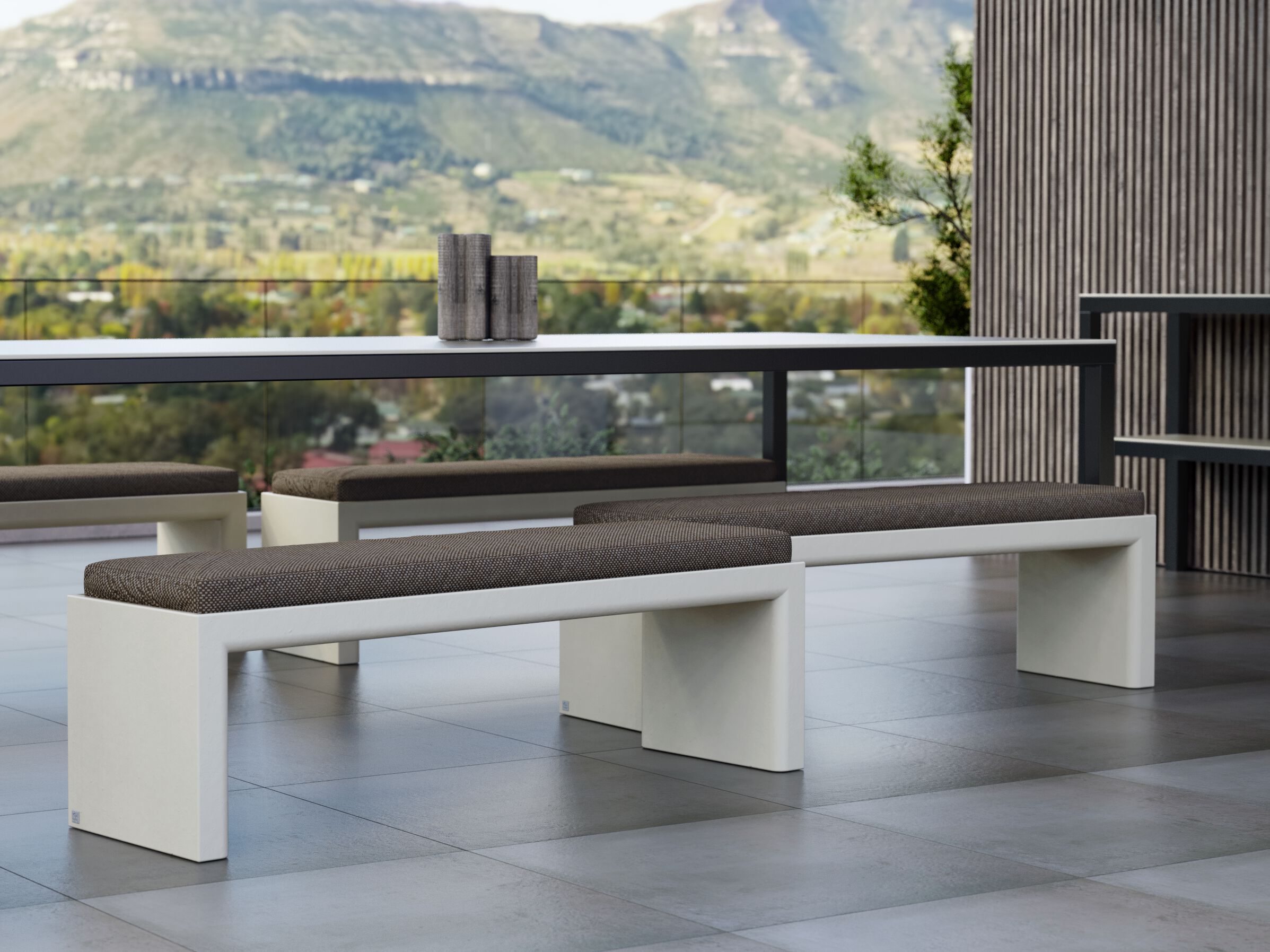 Садовая скамейка из стекловолокна GANSK квадрат ARCH-00096422 - Вид №3