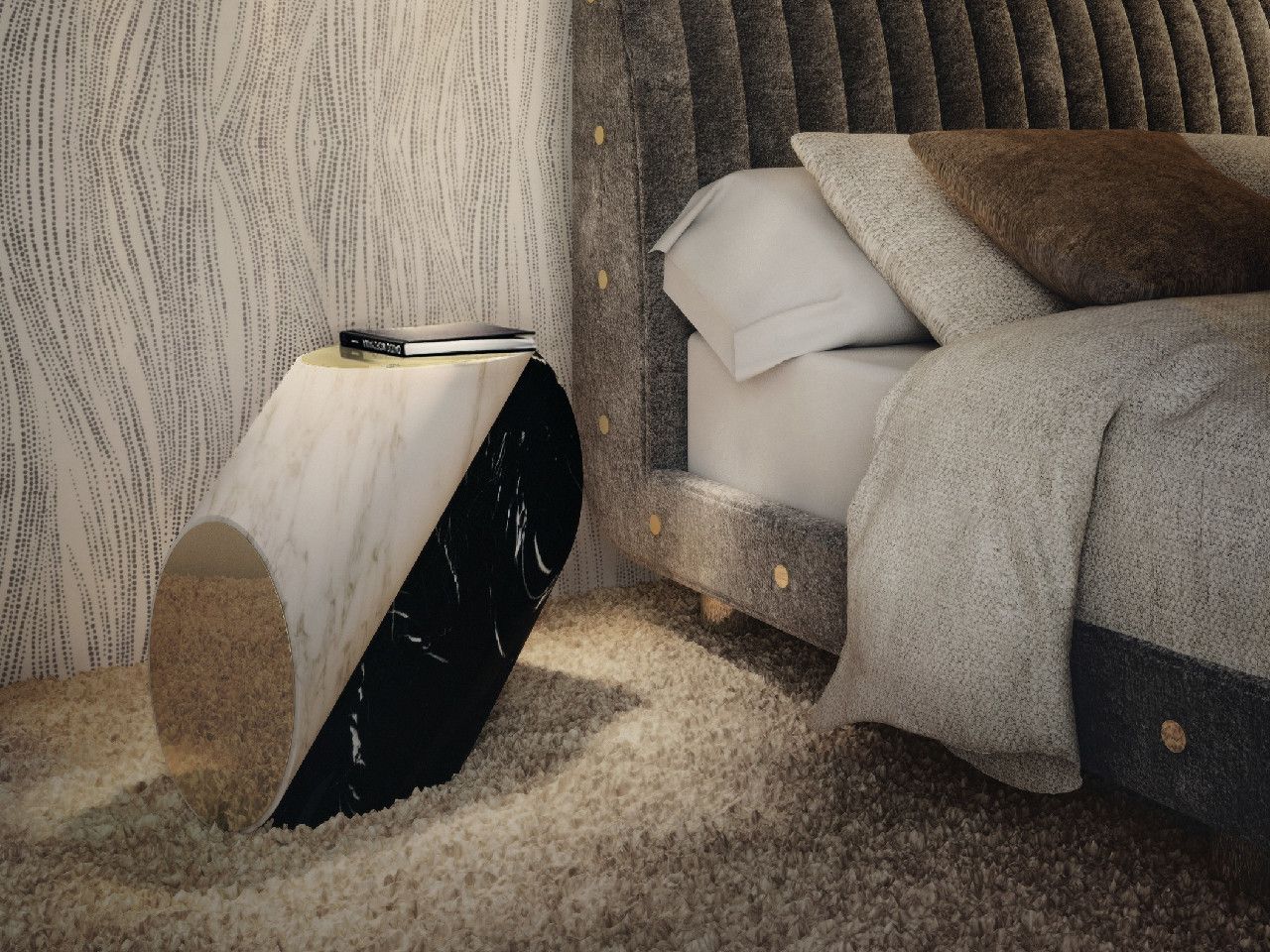 Мраморный журнальный столик / тумбочка Essential Home JACOBSEN ARCH-00008362 - Вид №3