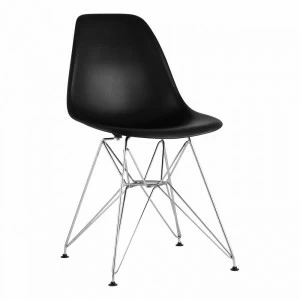 Стул со спинкой черный с металлическими ножками Eames EAMES ДИЗАЙНЕРСКИЕ, EAMES DSR 00-3881994 Черный