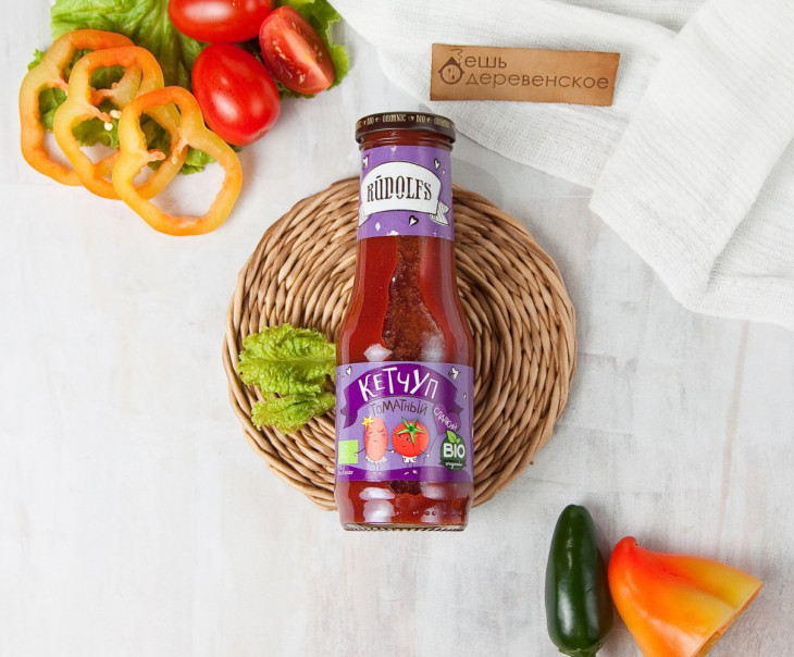 6827 Кетчуп "Organic" томатный сладкий Вкусляндия 