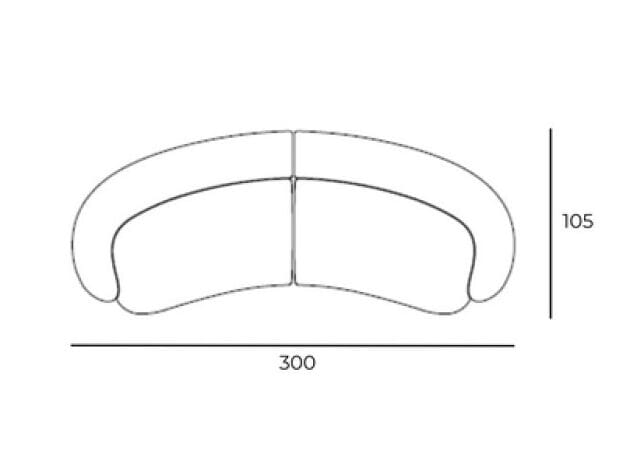 Изогнутый диван из ткани Pacini & Cappellini BOND ARCH-00083844 - Вид №5