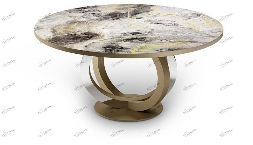 Reflex Круглый обеденный стол из стеклянного мрамора Galassia sun-id-1397716