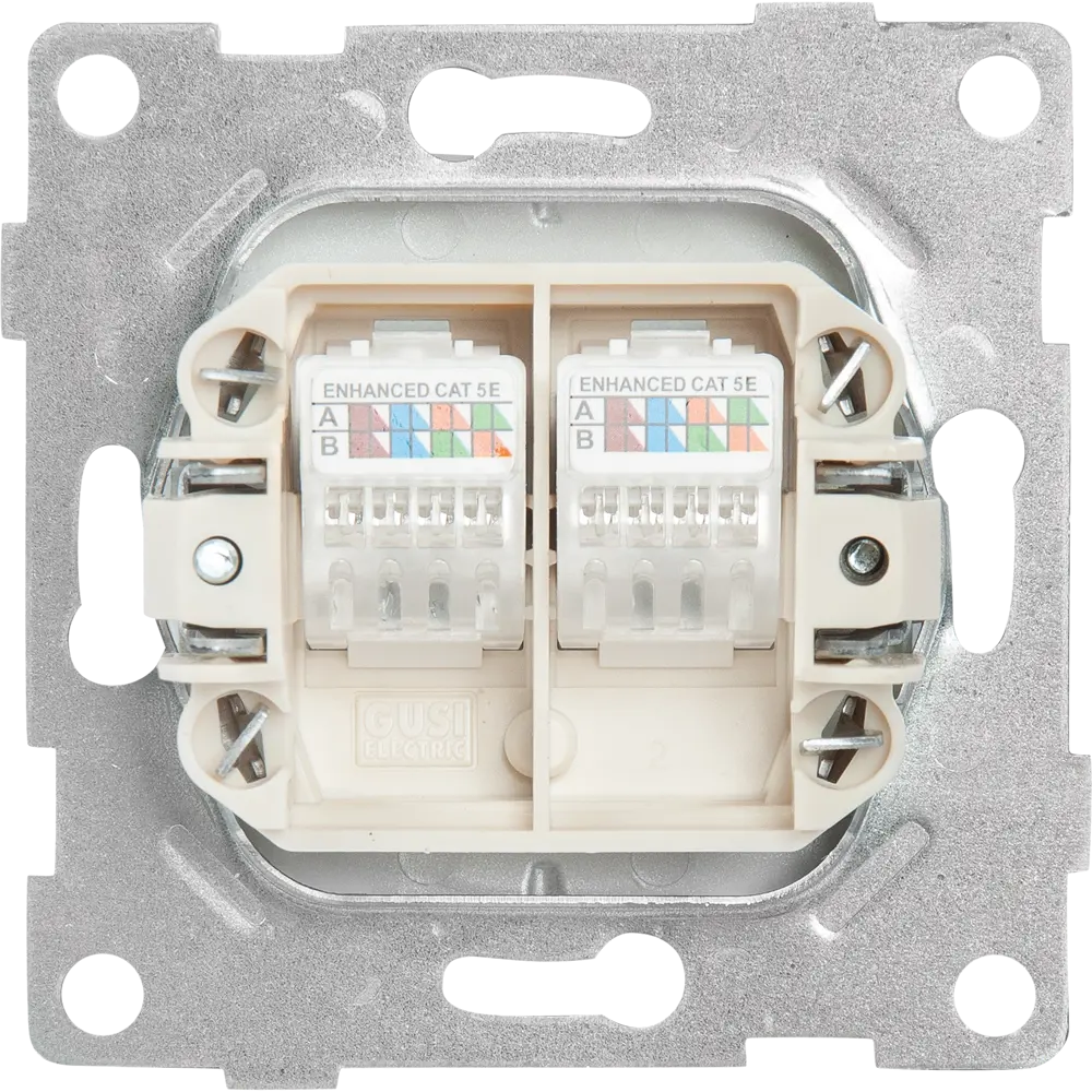 GUSI Electric — Двойная компьютерная розетка RJ45 в серебристом корпусе 83864430 Ugra STLM-0045212 - Вид №2