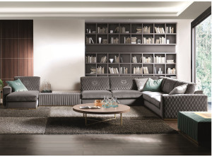 Бархатный угловой диван