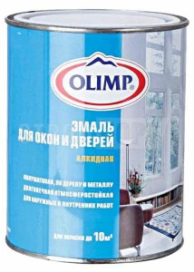 Эмаль Олимп для окон и дверей 2,7л белая "БАЗА A"