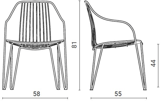 Ozzio Italia Металлический стул с подлокотниками  S020  - Вид №8