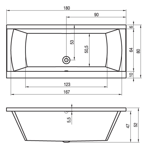 BA7200500000000_top1 Ванна Riho Julia Santreyd - Вид №4