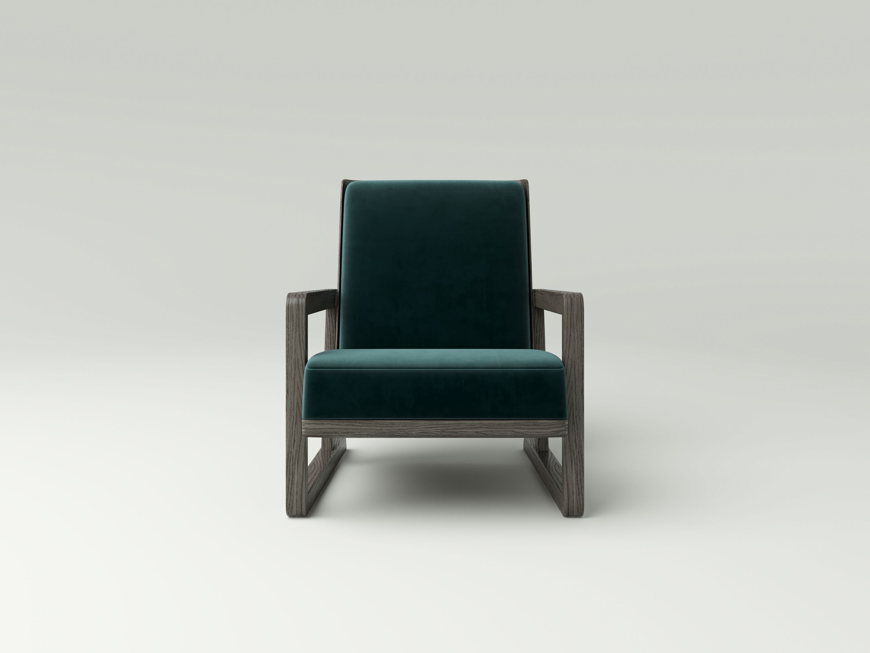 Бархатное и Дубовое кресло с подлокотниками NITZAN HOME SEYMOUR ARCH-00111330 - Вид №1