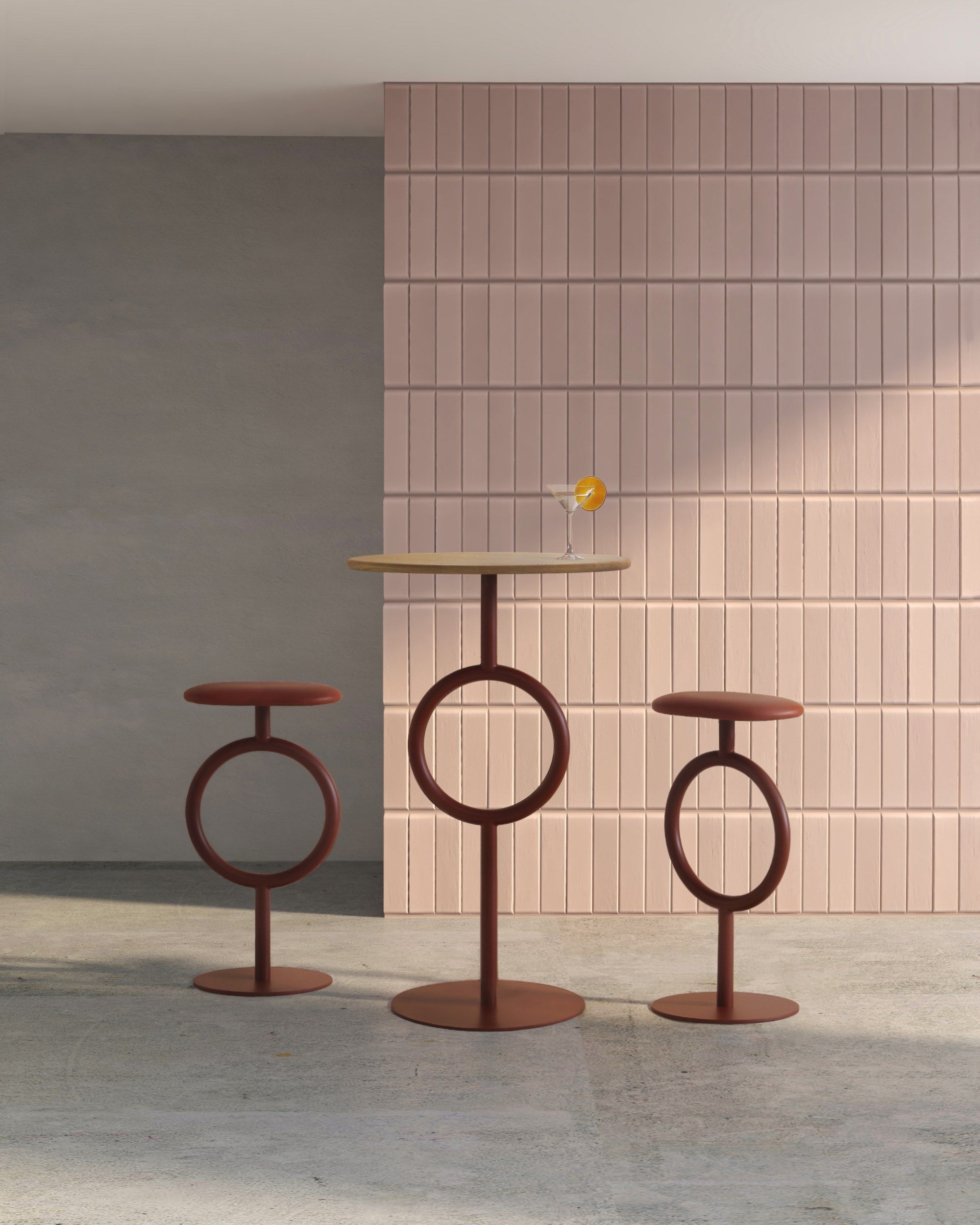 Стальной и кожаный табурет с подставкой для ног SANCAL ARCH-00039151 - Вид №2