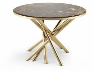 Malabar Высокий круглый мраморный журнальный столик Duchess