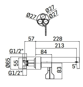 Настенный смеситель для раковины Mamoli Castiglioni ARCH-00010885 - Вид №2