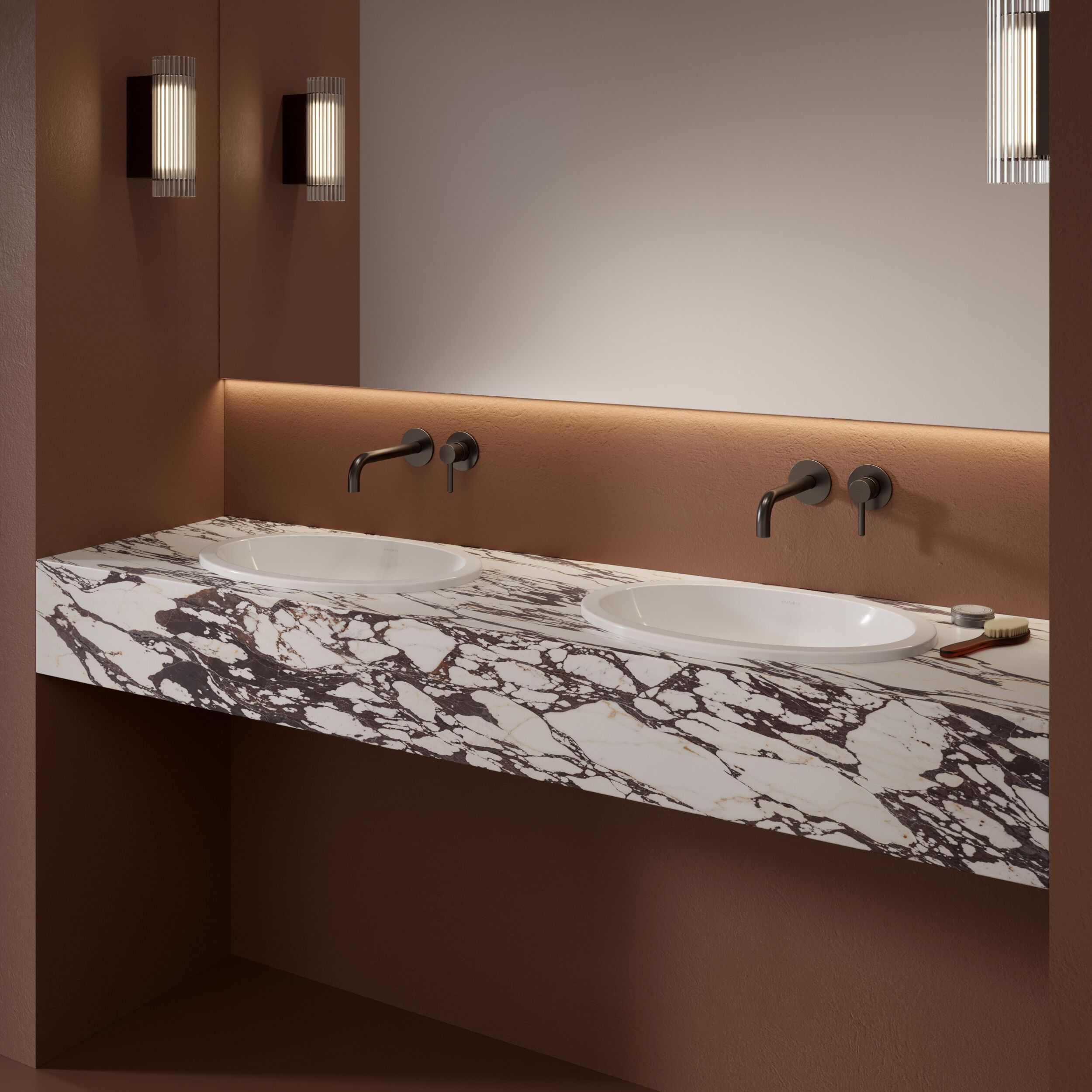 Встраиваемый умывальник из Овального композитного материала OMNIRES SHELL M+ SHELLUP ARCH-00152537 - Вид №29