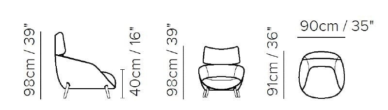 Тканевое кресло с подголовником Natuzzi Italia LUNA ARCH-00145066 - Вид №7