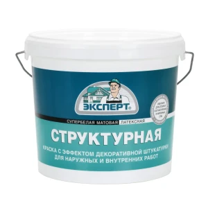 91829227 Краска структурная Эксперт матовая цвет белый 7 кг STLM-1403035