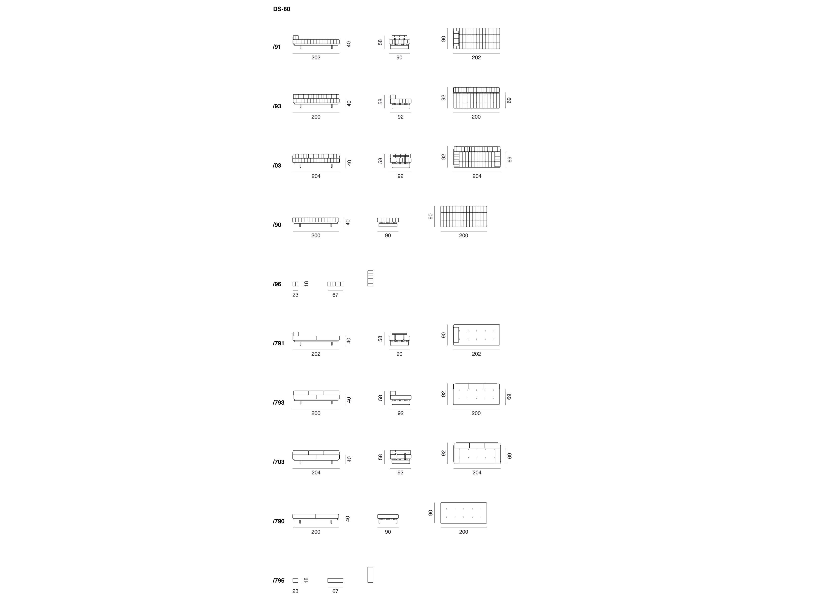 3-местный кожаный диван de Sede DS-80 ARCH-00087113 - Вид №2